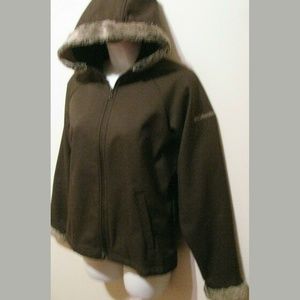 Women M Columbia Knit Track Hoodie Jacket